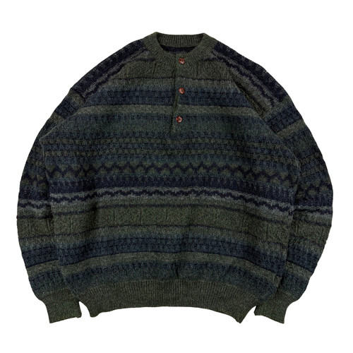 Vintage henley strickpullover - henley,