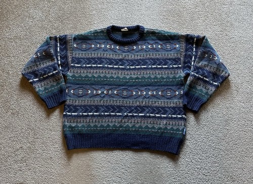 Vintage herren pullover blau - pullover, l