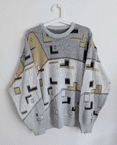 Vintage geometric knit sweater - vintage,